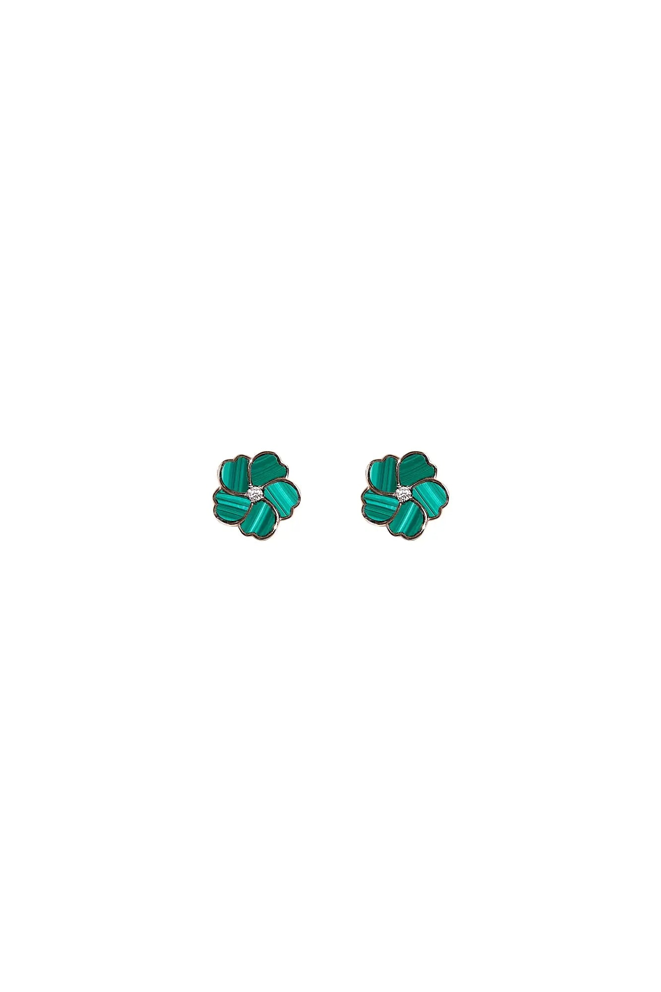 Bauhinia Blakeana Malachite Classic Studs Dryden Jewelry